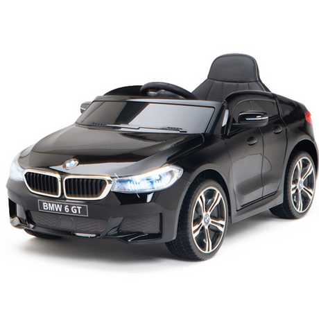 Black 12V BMW GT Kids Licensed 1-Seater Upgraded Ride-On Car with EVA Wheels, Music, RC