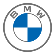 BMW logo consisting of a circular emblem divided into blue and white quadrants, surrounded by a gray circle with the letters B, M, and W at the top.