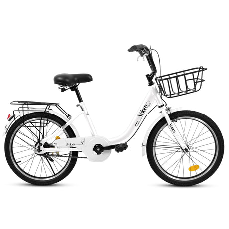 A20182  20 Inch Kids Bike for Boys & Girls, Children's Bicycle with Coaster Brake & V-Brake, 1-Speed, Chain Guard & Rear Rack, Lightweight Steel Frame (Pink, Green, Purple, White)