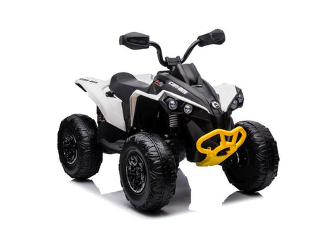 White 24V Premium Edition Can-Am Renegade 4WD Ride-On Quad ATV for Kids