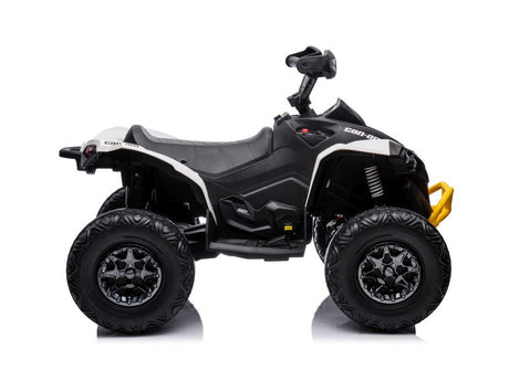 White 24V Premium Edition Can-Am Renegade 4WD Ride-On Quad ATV for Kids