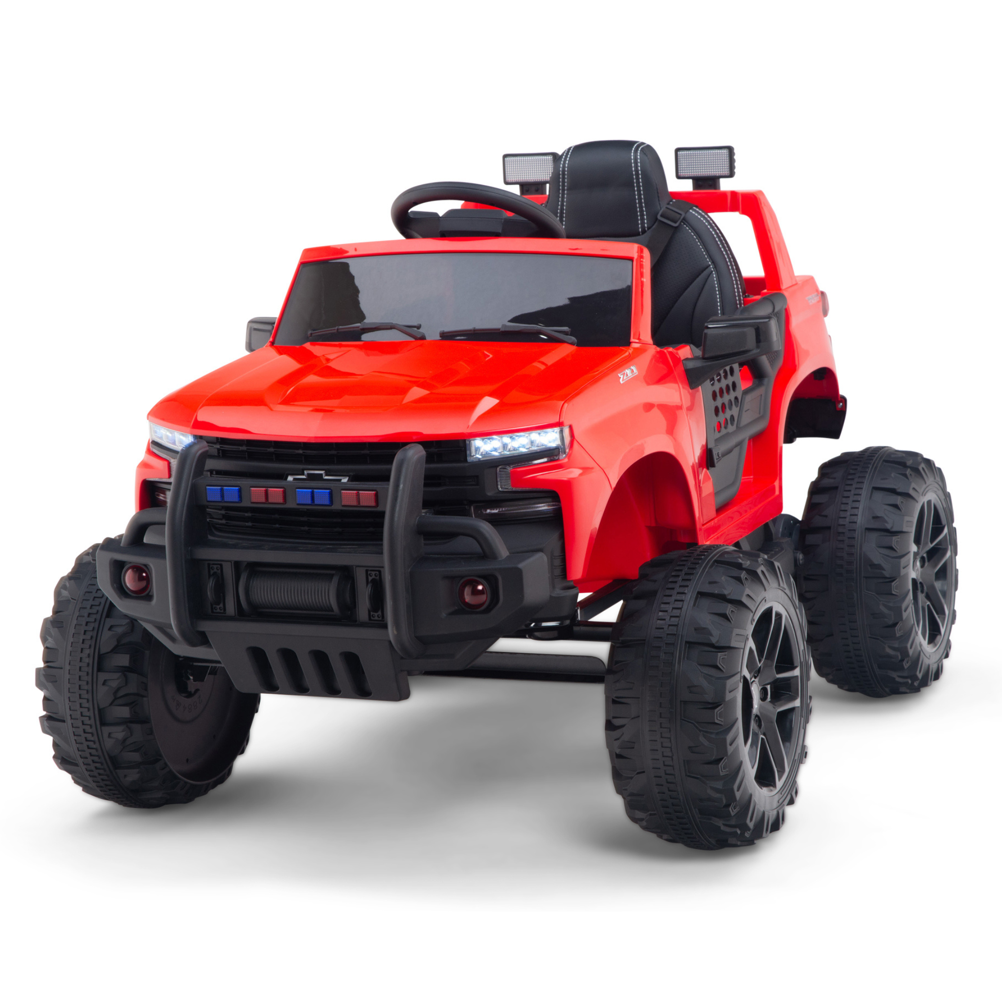 Red 24V Chevrolet Silverado Kids Licensed 1 Seater Ride On Lifted Truc ...