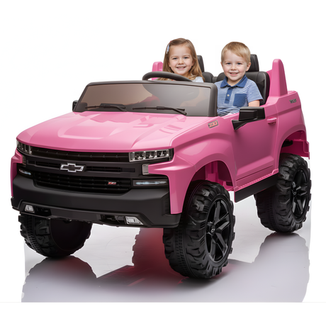 Pink 24V/4WD Premium Chevrolet Silverado Kids Licensed 2 Seater Ride On Truck with RC