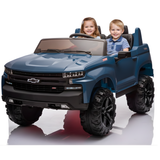 Blue 24V Chevrolet Silverado Kids Licensed 2 Seater Ride On Truck with Music, Rc