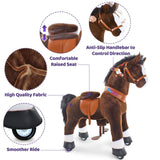 Toddlers Chocolate Indoor/Outdoor Ride-On Pony with Cushioned Seat, Anti-Slip Wheels (Ages 3–4)