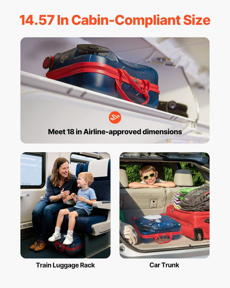 Ride-on Luggage 18-inch Lightweight Kids Scooter Suitcase with Wheels
