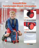 Ride-on Luggage 18-inch Lightweight Kids Scooter Suitcase with Wheels