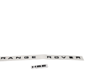 Elevate your childs ride with the 12V/24V Range Rover – Logo from KidsVIPOnline. Black Range Rover and HSE emblems stand out against a white background, making it perfect for branding. Dont miss this final sale opportunity!.