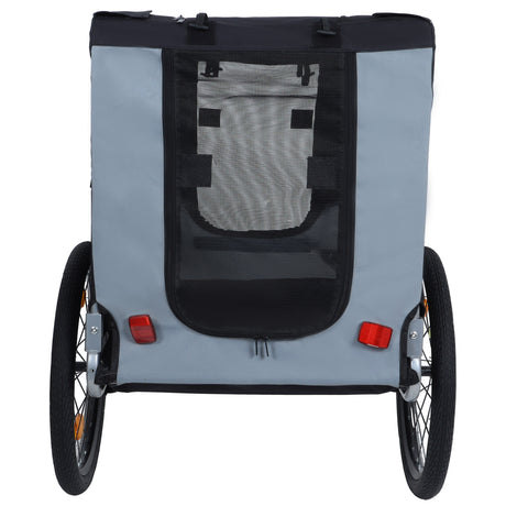 Large Folding Bike Trailer for Dogs – 66LB Capacity All-Terrain Pet Carrier, Durable Steel Frame for Cycling, Jogging, Camping & Outdoor Adventures, Black- Gray