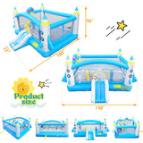 Multifunctional Jump 'n Slide Inflatable Bouncer for Kids Complete Setup with Blower - 198' x 180' Play Area - 96' Tall