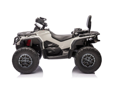 Grey 24V Premium Edition Can-Am Outlander 4WD Ride-On Quad ATV for 2 Kids
