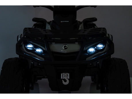 Grey 24V Premium Edition Can-Am Outlander 4WD Ride-On Quad ATV for 2 Kids