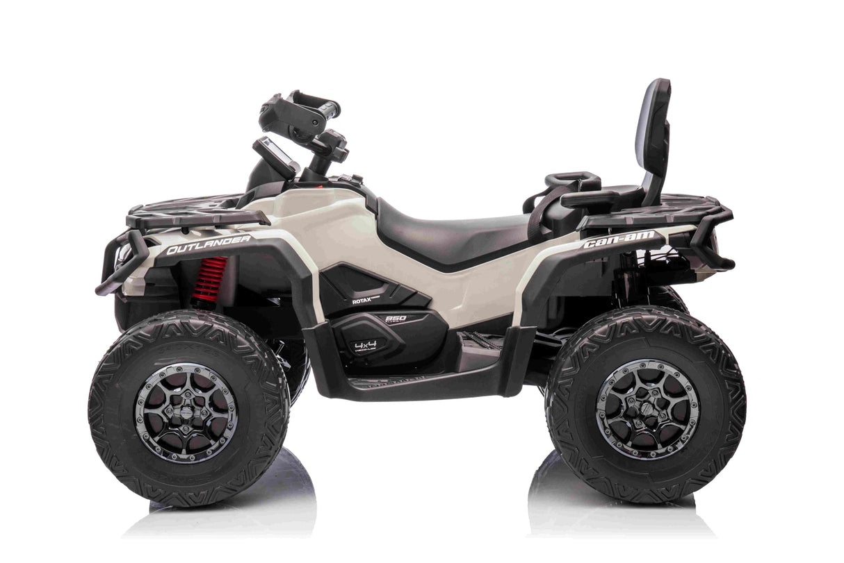 Grey 24V Premium Edition Can-Am Outlander 4WD Ride-On Quad ATV for 2 Kids