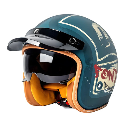 The Street King - Vintage Open Face Helmet - DOT & ECE Approved