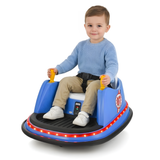 Blue 12V 360° Spin Electric Rechargeable Ride-On Bumper Car with LED Lights, Music, Remote Control