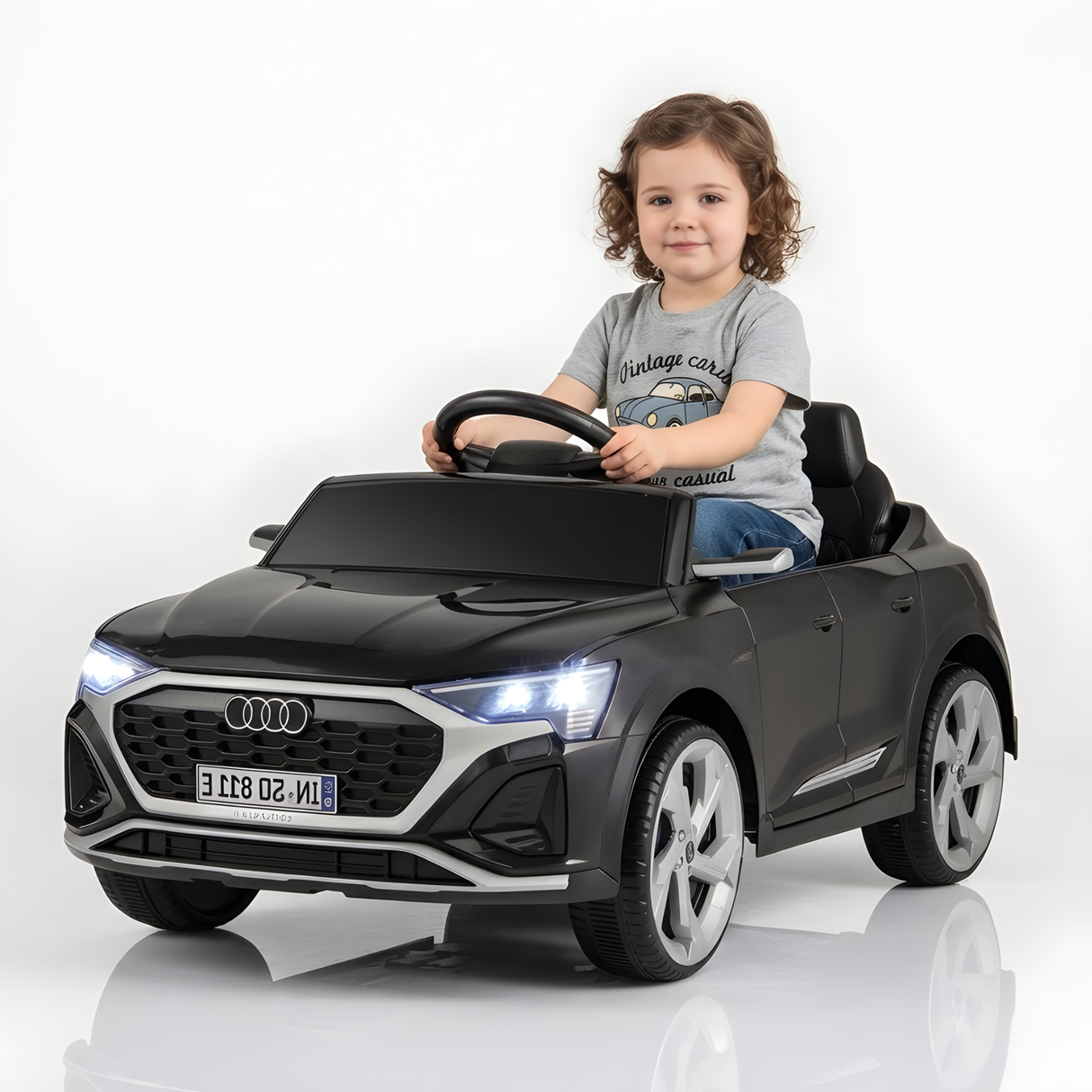 12V Licensed Audi SQ8 Ride-On Car with LED Lights, Music, Remote