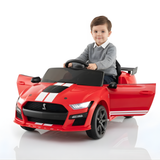 12V Licensed Ford Mustang Shelby GT500 Kids Ride-On Car with LED Lights, Music, Remote