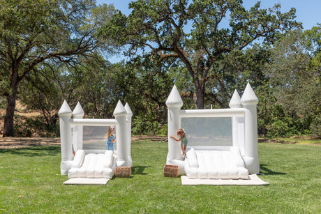 Mini Ava - White Bounce House with Cone Tops