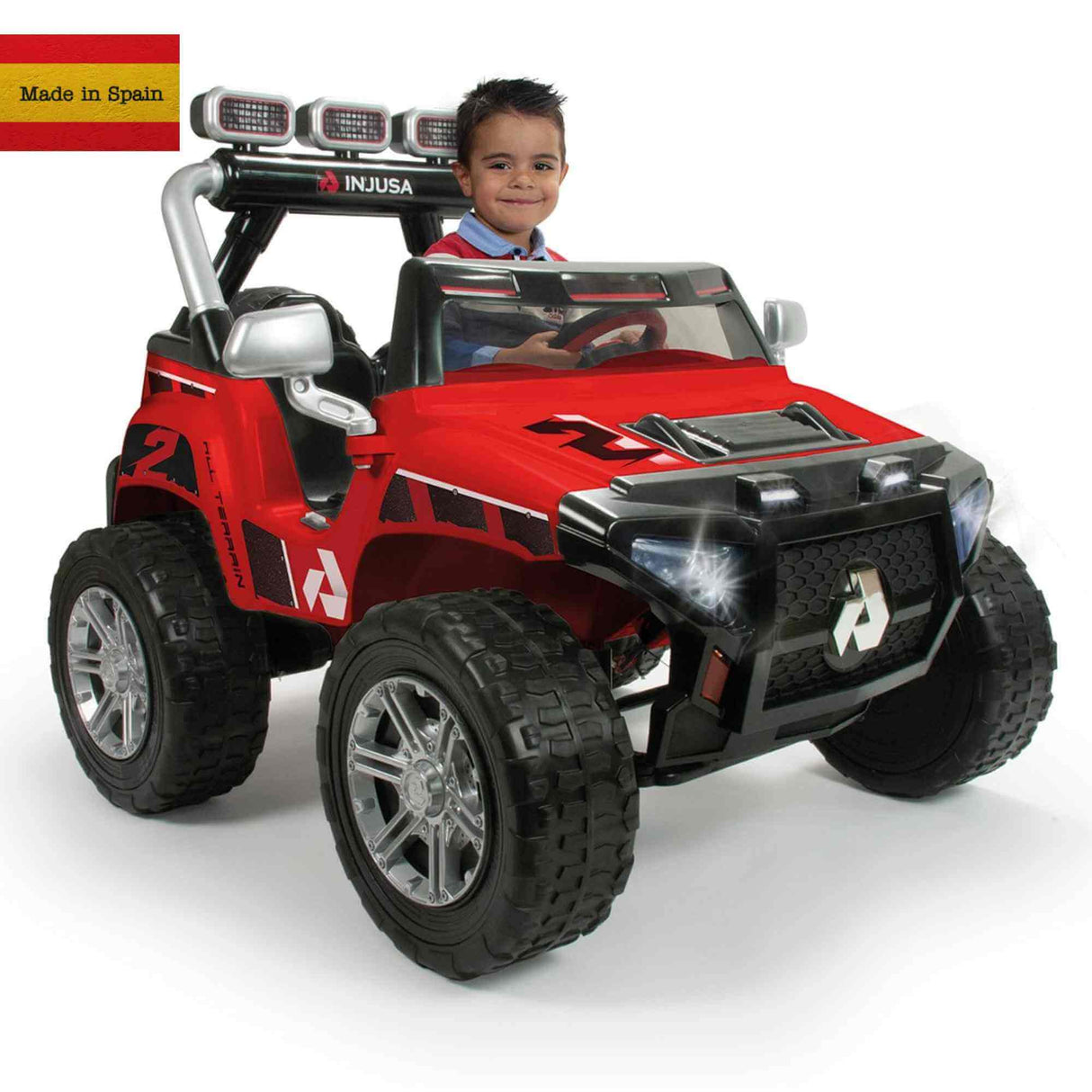 INJUSA Lifted Progressive 2 Seater 24V Monster Truck for Kids, Rubber Wheels (NO REMOTE CONTROL!)