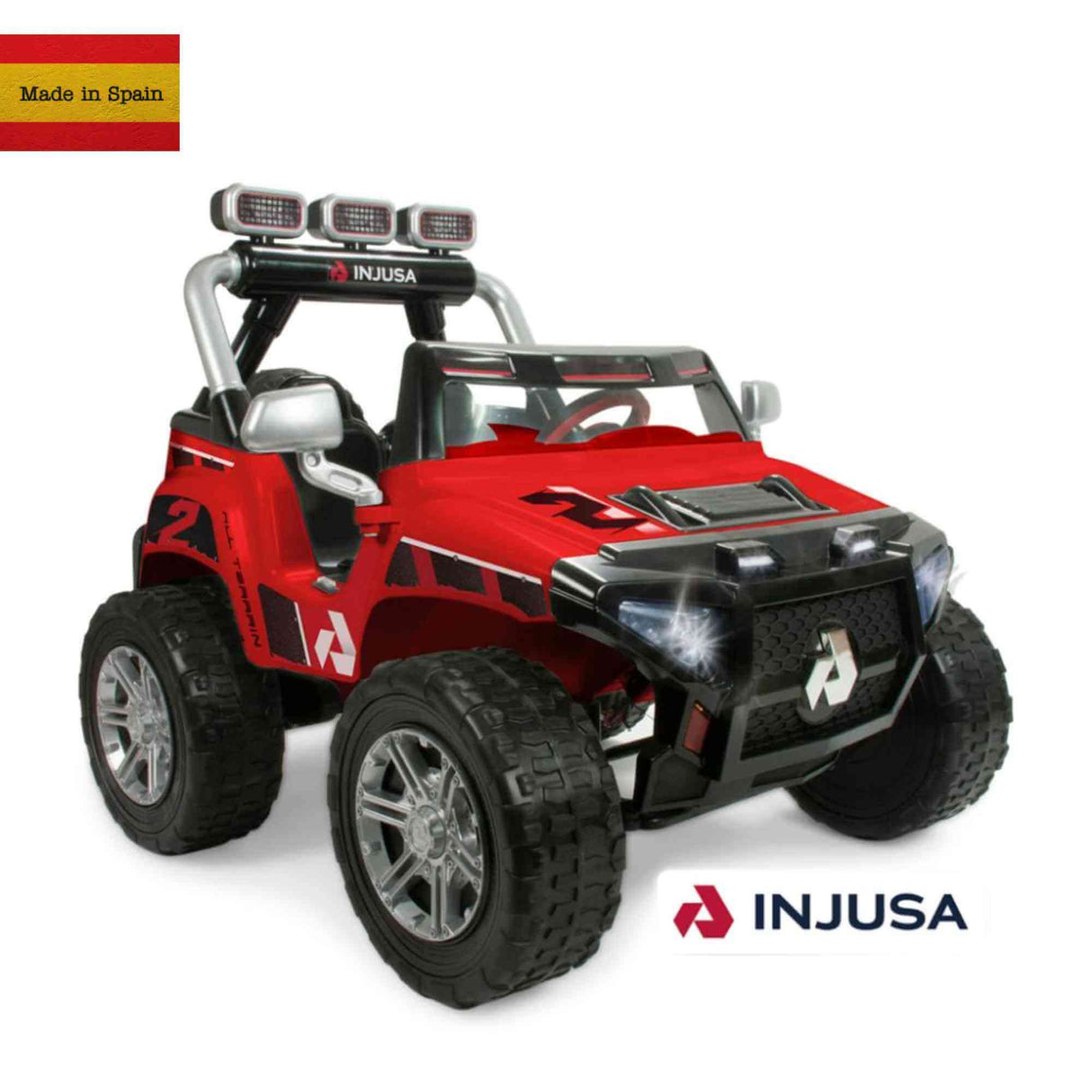 INJUSA Lifted Progressive 2 Seater 24V Monster Truck for Kids, Rubber Wheels (NO REMOTE CONTROL!)