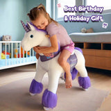 Toddlers Purple Indoor/Outdoor Ride-On Pony with Cushioned Seat, Anti-Slip Wheels (Ages 3–4)