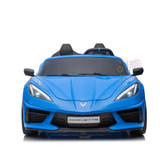 Kids Premium 24V Blue Corvette C8 Dual-Seater: EVA Wheels &amp; Leather Seats with Remote Control