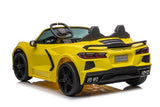 Kids Premium 24V Yellow Corvette C8 Dual-Seater: EVA Wheels & Leather Seats with Remote Control