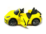 Kids Premium 24V Yellow Corvette C8 Dual-Seater: EVA Wheels & Leather Seats with Remote Control