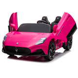 Experience Luxury: Pink XXL 24V /105W Maserati MC20 | Premium 2-Seater with RC, Leather Seats & Rubber Tires