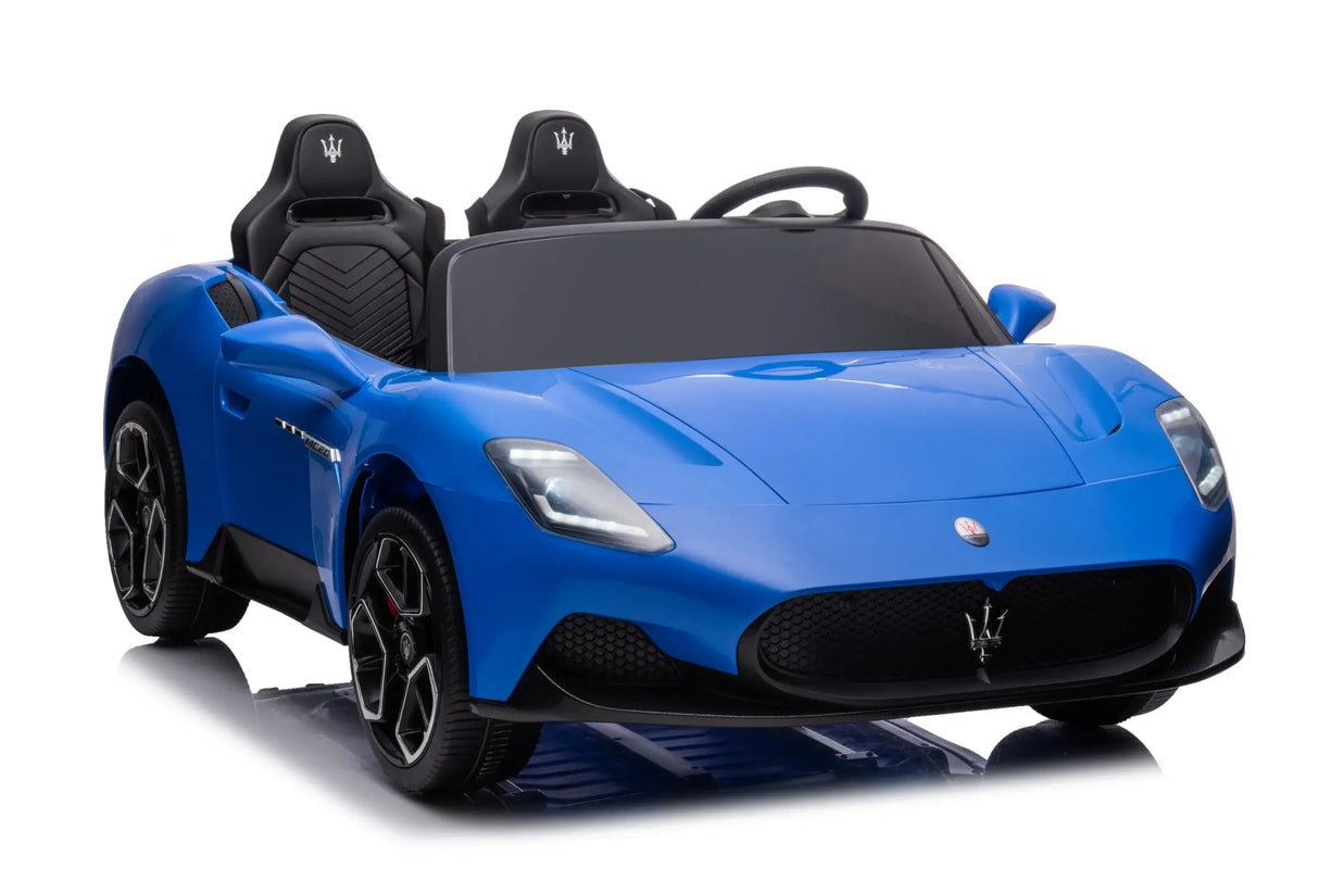 Experience Luxury: Blue XXL 24V /105W Maserati MC20 | Premium 2-Seater with RC, Leather Seats & Rubber Tires