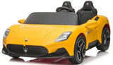 Experience Luxury: Yellow XXL 24V /105W Maserati MC20 | Premium 2-Seater with RC, Leather Seats & Rubber Tires