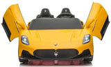 Experience Luxury: Yellow XXL 24V /105W Maserati MC20 | Premium 2-Seater with RC, Leather Seats & Rubber Tires