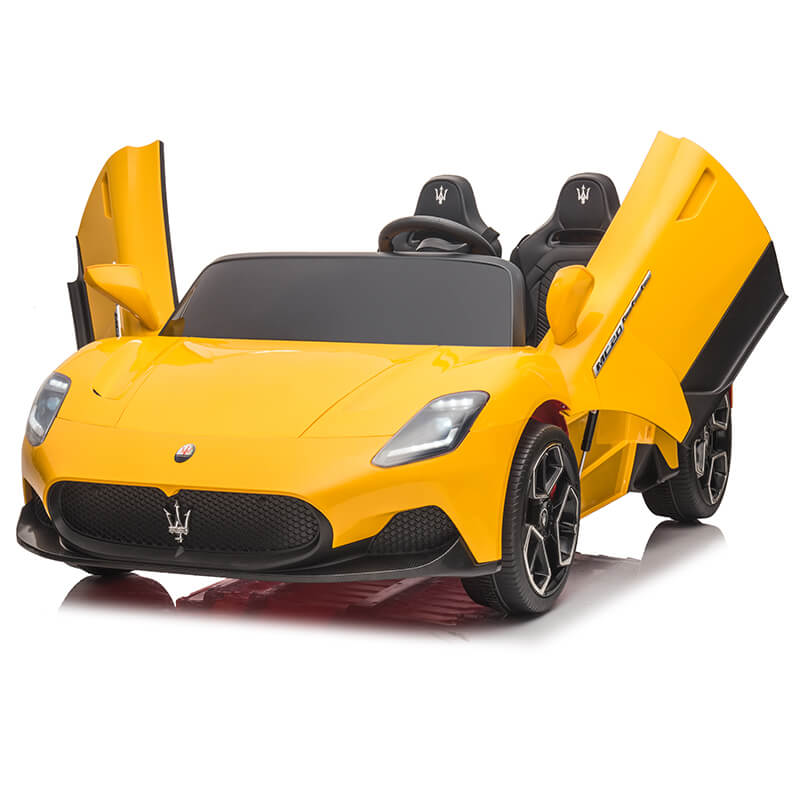 Experience Luxury: Yellow XXL 24V /105W Maserati MC20 | Premium 2-Seater with RC, Leather Seats & Rubber Tires