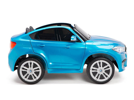 Blue 12V XL 2-Seater Limited Edition Licensed BMW X6 Ride-On Car with EVA Wheels, Music, RC