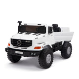 White 24V XXL Mercedes Benz Zetros Kids Ride On Truck with RC