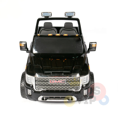 kidsvip gmc sierra kids ride on car 12v rubber wheels leather seat 2 seater red white black blue pink 30