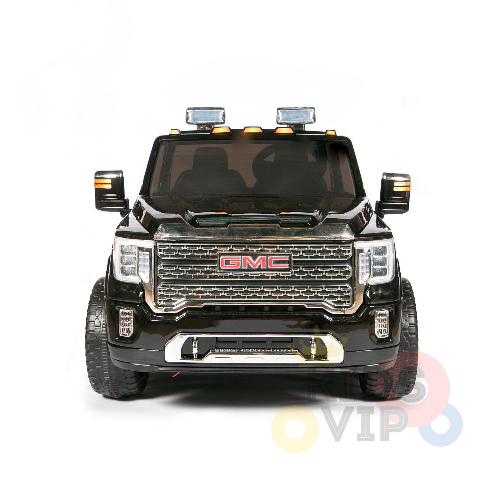 kidsvip gmc sierra kids ride on car 12v rubber wheels leather seat 2 seater red white black blue pink 31 1