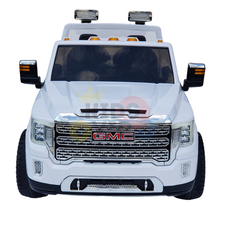 kidsvip gmc sierra kids ride on car 12v rubber wheels leather seat 2 seater red white black blue pink 8