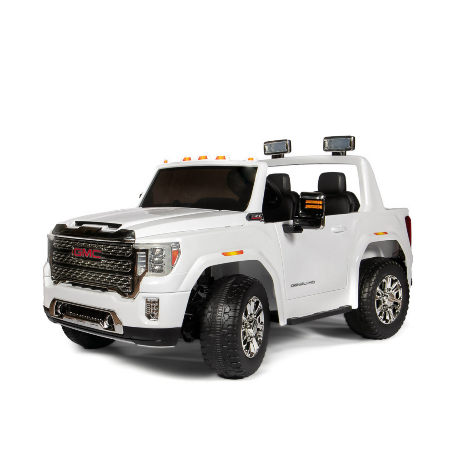 White 2x12V Licensed 4WD GMC Sierra Kids Ride On Car with RC