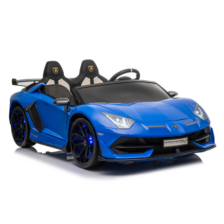 Blue 24V 24V Lamborghini Aventador SVJ Ultimate Kids' Ride-On Drifting Car
