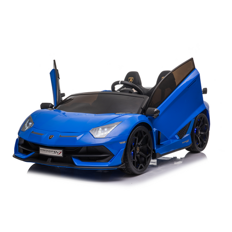 Blue 24V 24V Lamborghini Aventador SVJ Ultimate Kids' Ride-On Drifting Car