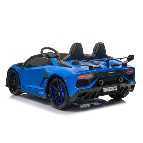 Blue 24V 24V Lamborghini Aventador SVJ Ultimate Kids' Ride-On Drifting Car