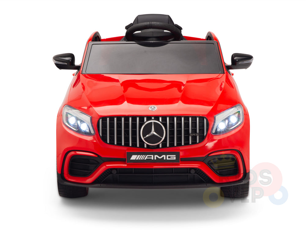 kidsvip mercedes benz glc63 glc suv kids and toddlers ride on car 4wd 4x4 12v leather seat rubber wheels red 20
