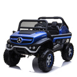 Blue 24V Mercedes Unimog Kids Ride On Car with Rubber Wheels, RC