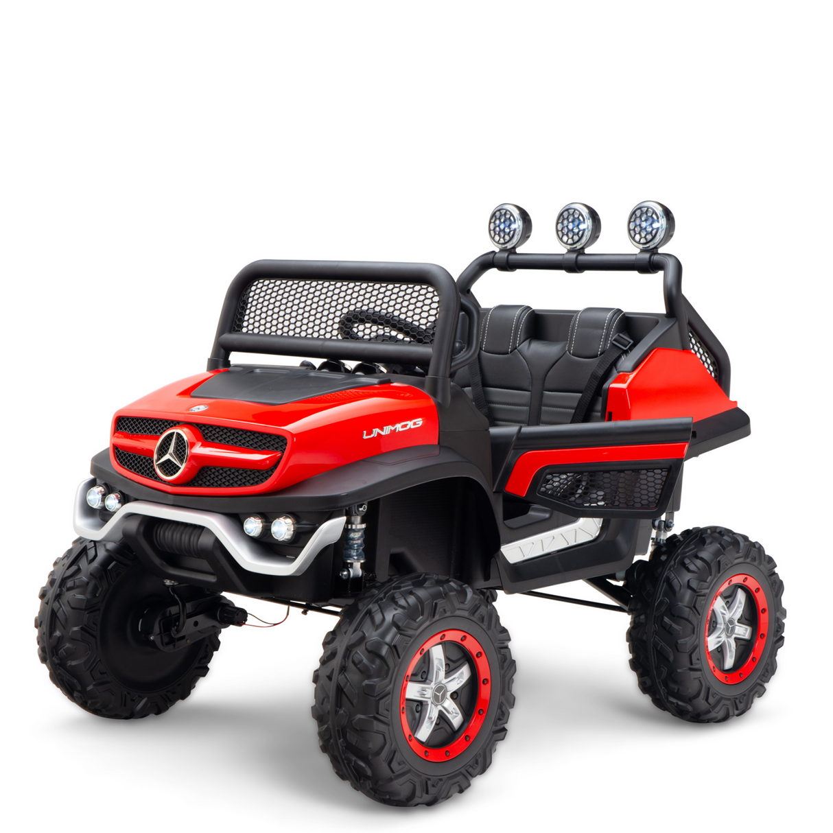 Red 12V/4X4 Official Mercedes Unimog Junior Ride On UTV, Remote Control