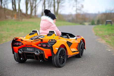 Orange 24V Official LX Lamborghini Sian 2-Seat Ride On Car with RC