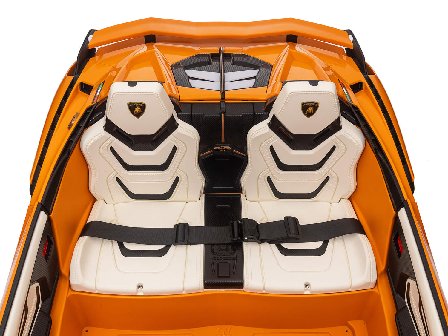 Orange 24V Official LX Lamborghini Sian 2-Seater Ride On Car with Music, RC