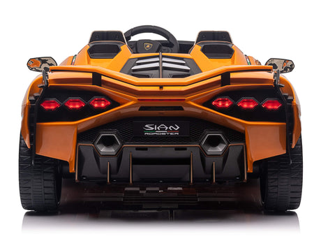 Orange 24V Official LX Lamborghini Sian 2-Seater Ride On Car with Music, RC