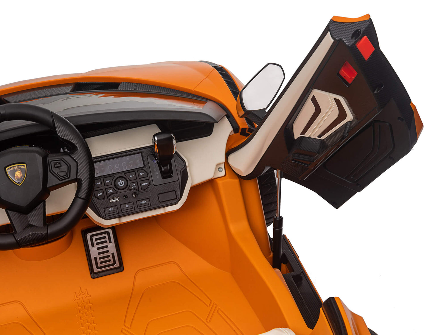 Orange 24V Official LX Lamborghini Sian 2-Seater Ride On Car with Music, RC