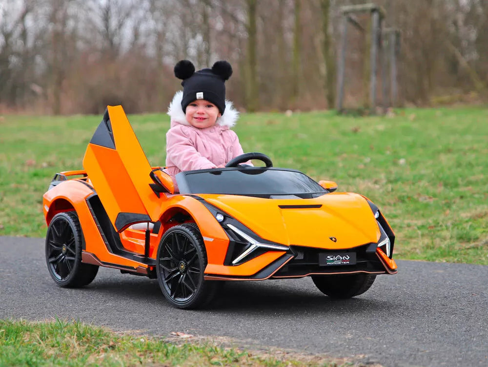 Orange 24V Official LX Lamborghini Sian 2-Seat Ride On Car with RC